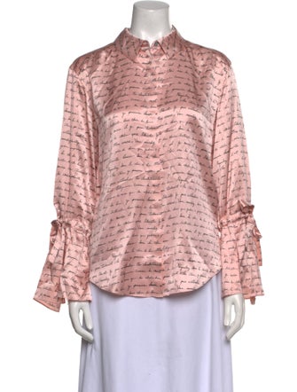 Cinq à Sept Silk Printed Button-Up Top