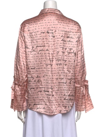 Cinq à Sept Silk Printed Button-Up Top