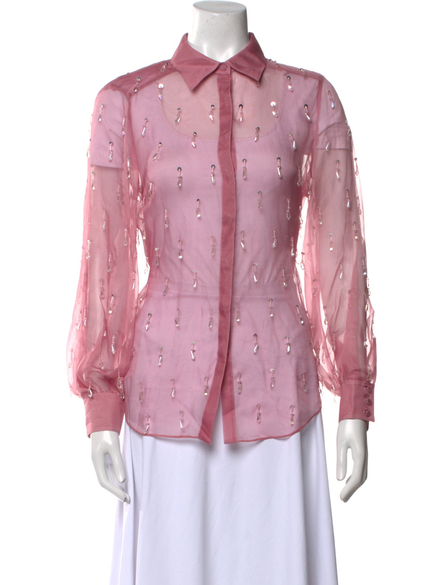 Cinq à Sept Floral Print Long Sleeve Button-Up Top