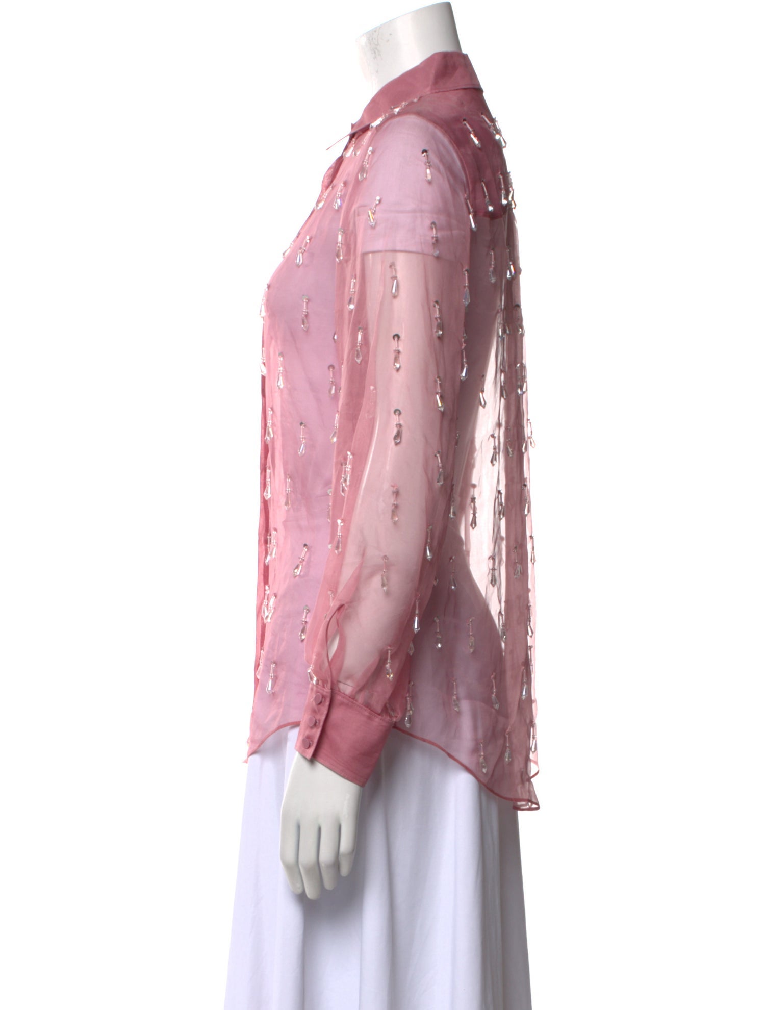 Cinq à Sept Floral Print Long Sleeve Button-Up Top