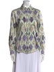 Cinq à Sept Paisley Print Long Sleeve Button-Up Top