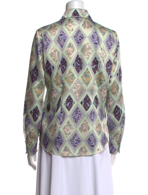 Cinq à Sept Paisley Print Long Sleeve Button-Up Top