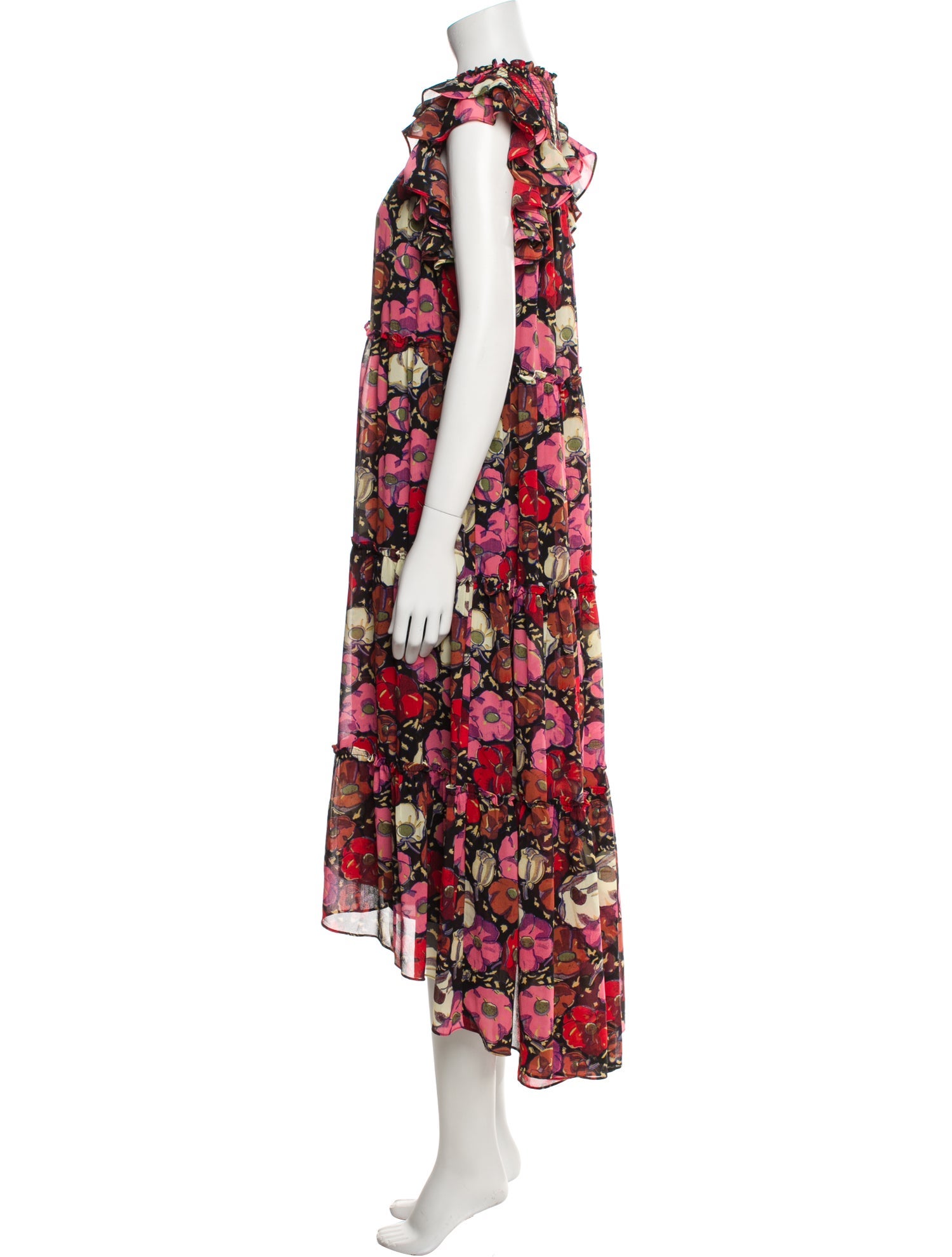 Cinq à Sept Floral Print Long Dress