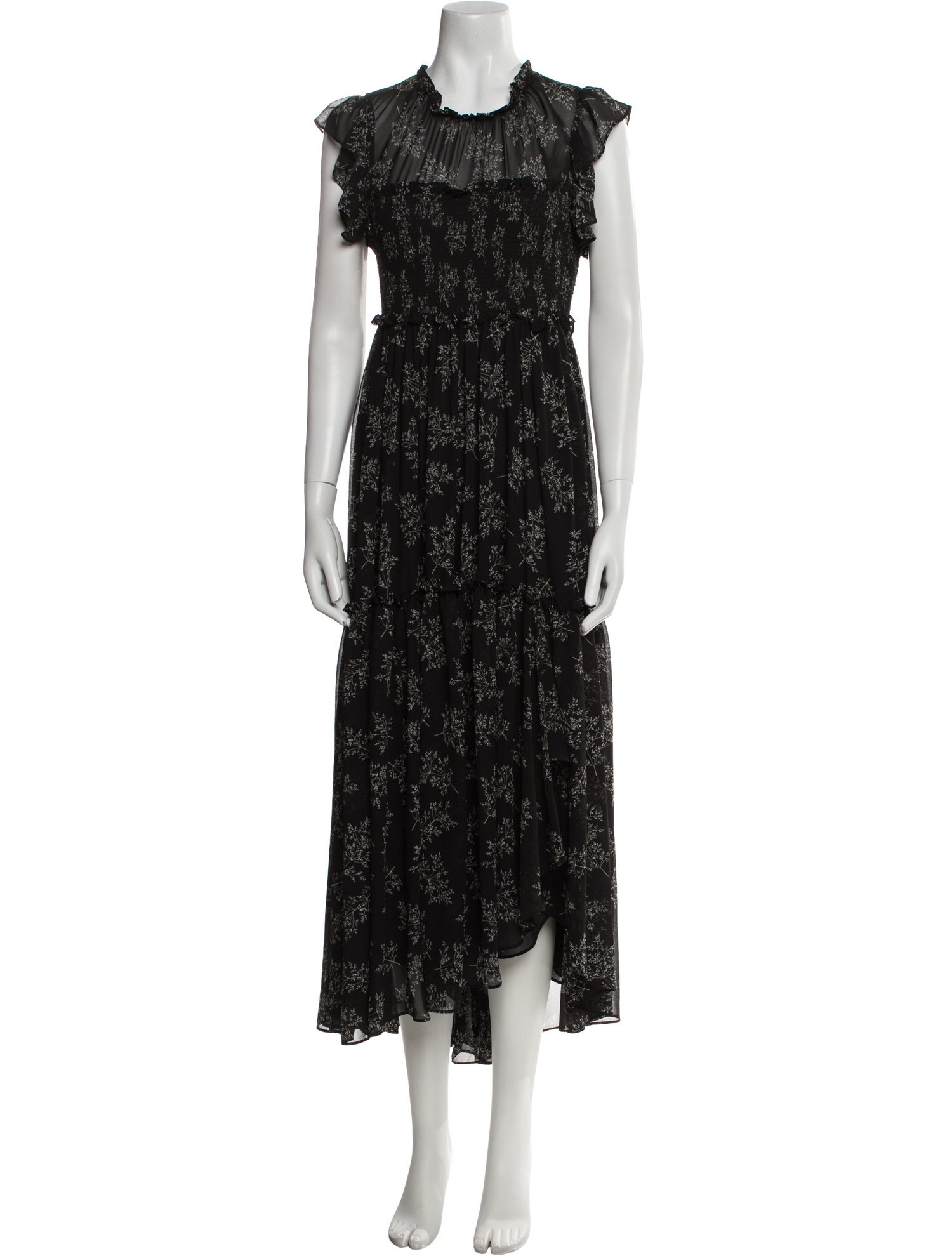 Cinq à Sept Floral Print Long Dress