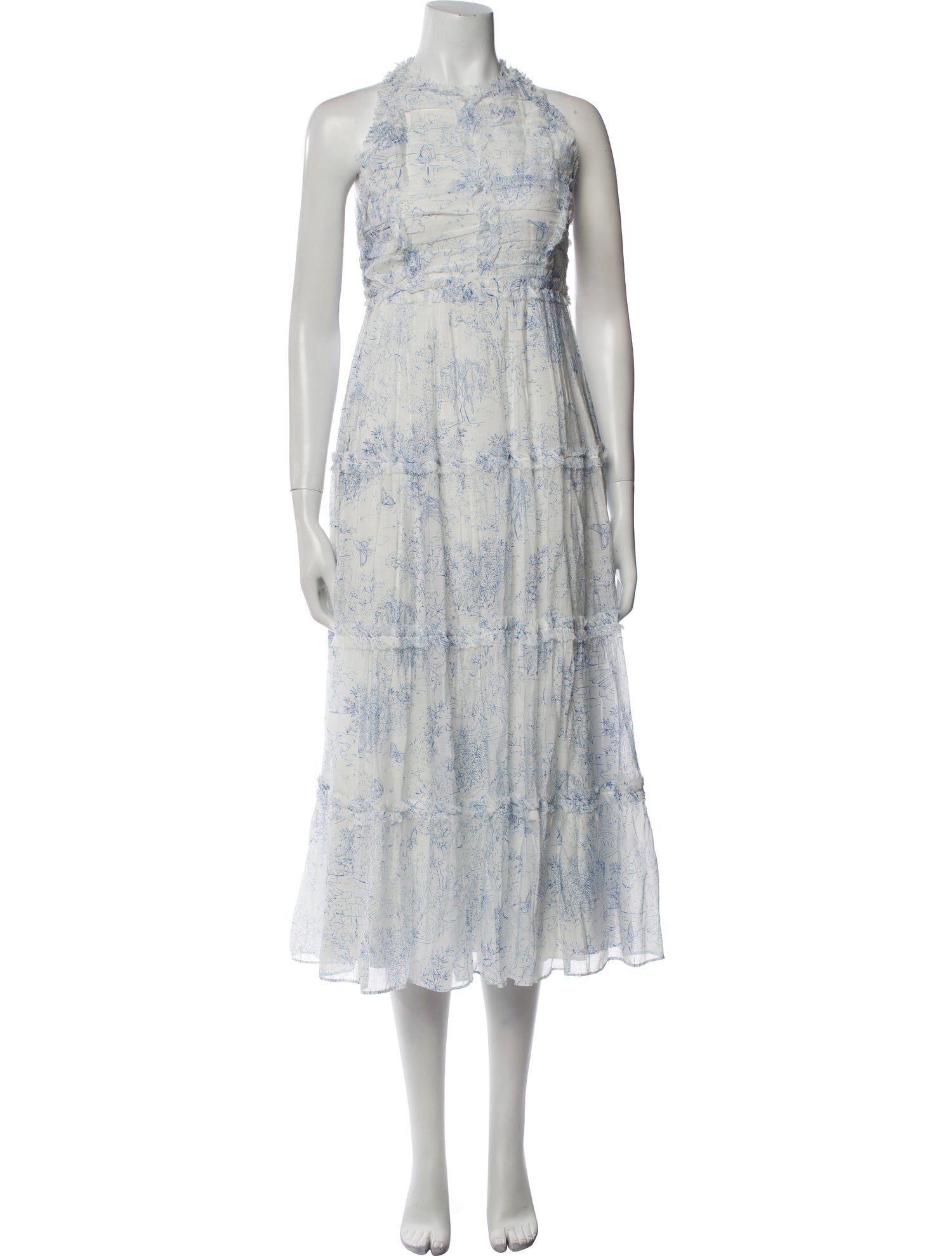 Cinq à Sept Floral Print Long Dress