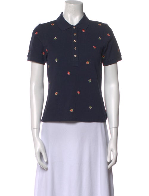 Cinq à Sept Printed Short Sleeve Polo