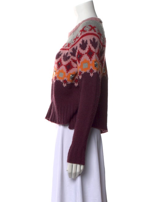 Cinq à Sept Printed Scoop Neck Sweater