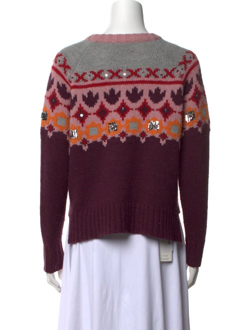 Cinq à Sept Printed Scoop Neck Sweater