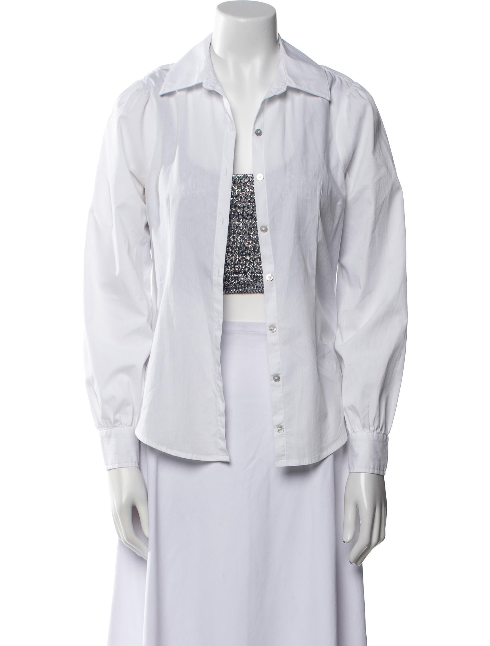 Cinq à Sept Three-Quarter Sleeve Button-Up Top