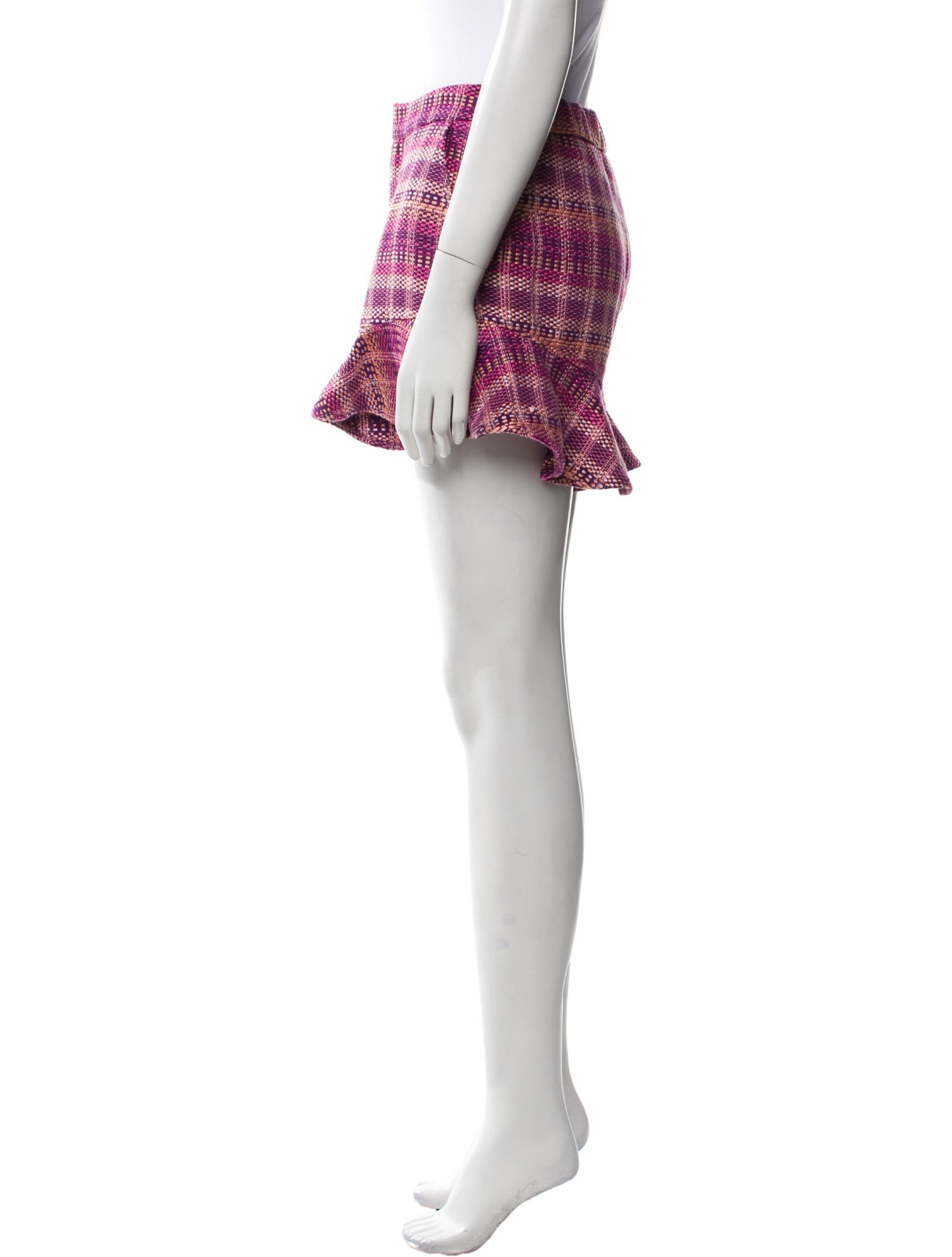 Cinq à Sept Plaid Print Mini Shorts