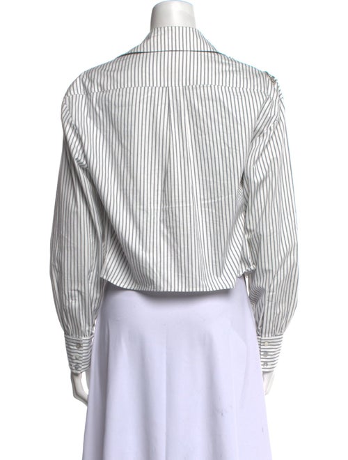 Cinq à Sept Striped Long Sleeve Button-Up Top