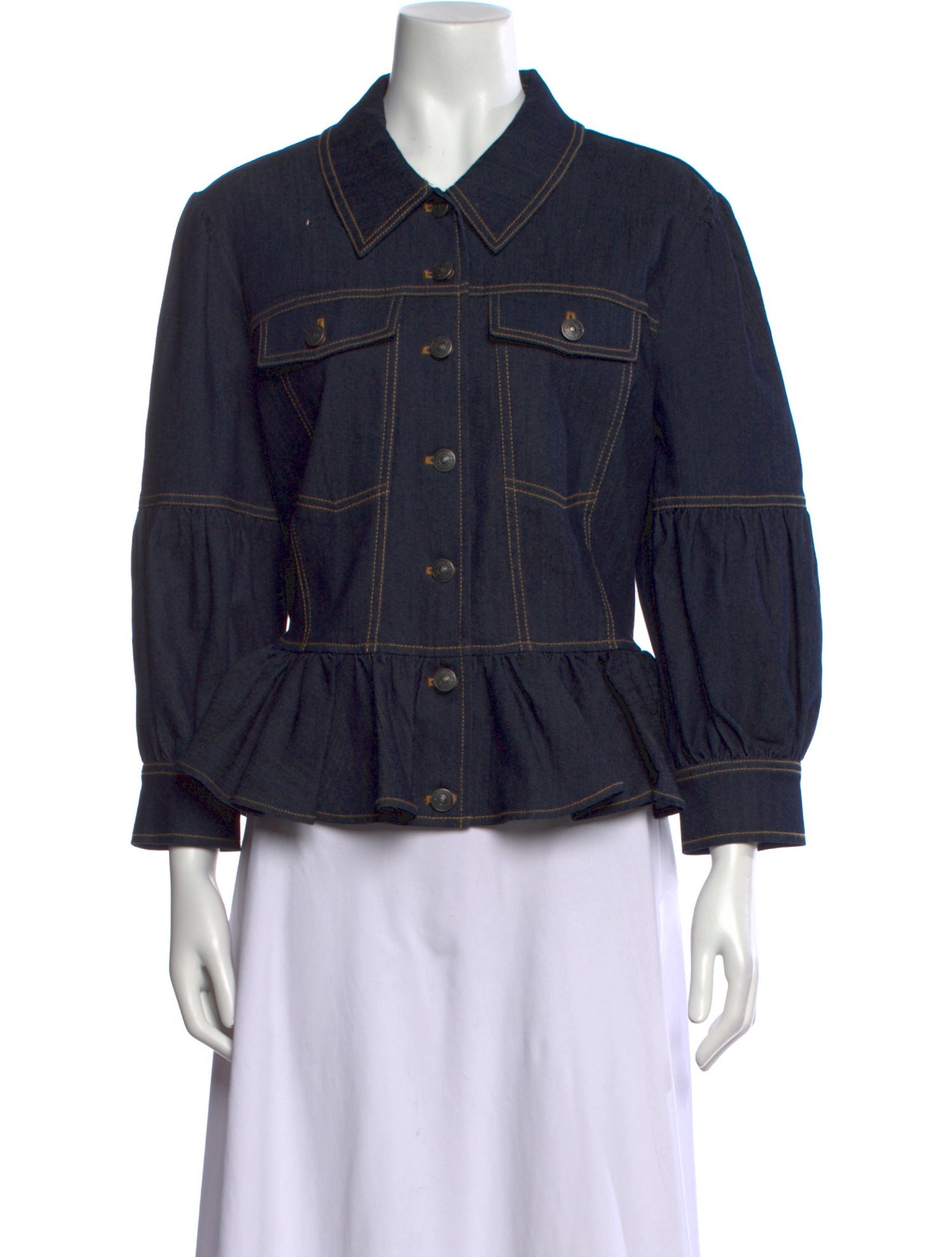 Cinq à Sept Three-Quarter Sleeve Button-Up Top