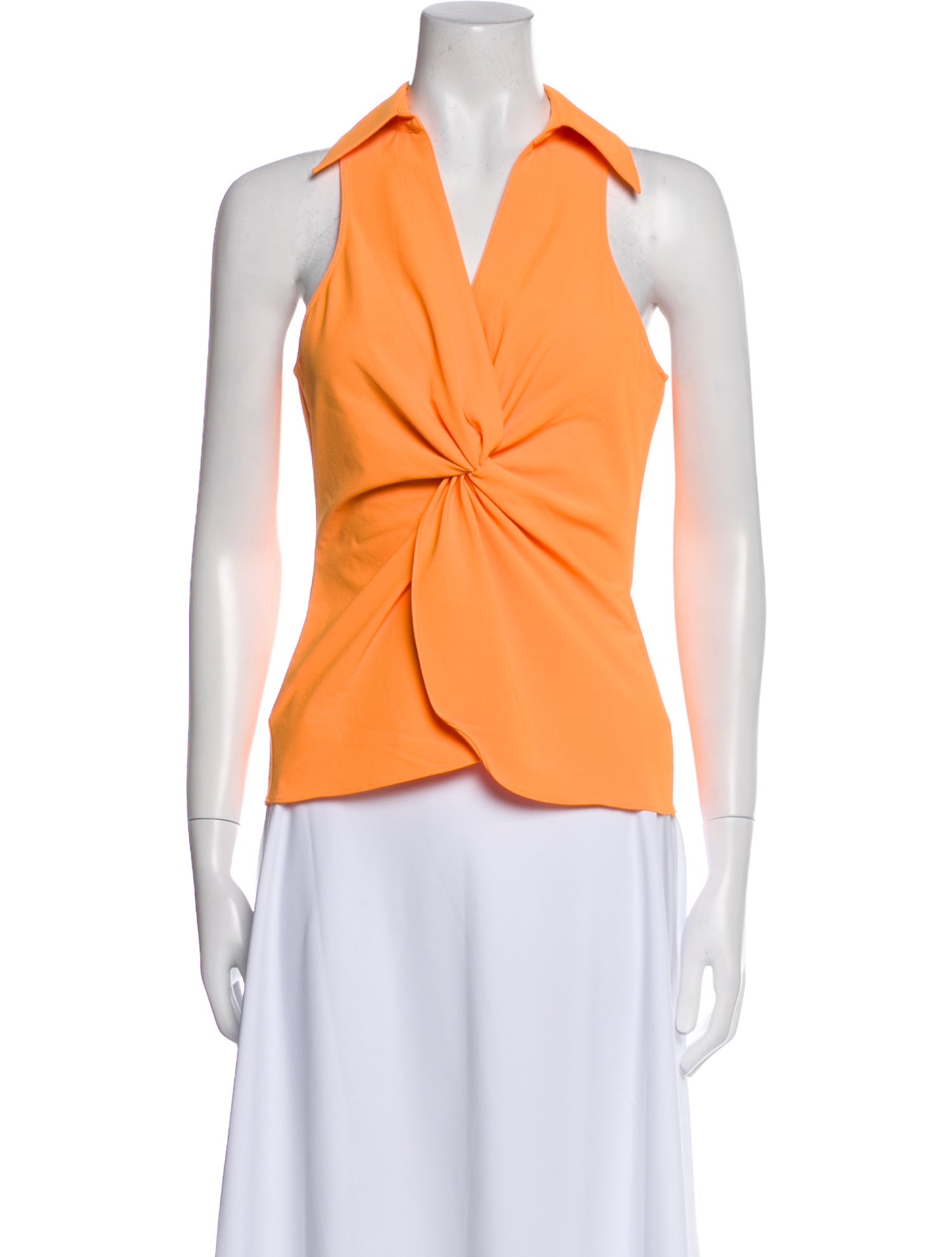 Cinq à Sept V-Neck Sleeveless Button-Up Top