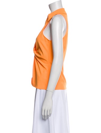Cinq à Sept V-Neck Sleeveless Button-Up Top