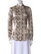 Cinq à Sept Silk Animal Print Button-Up Top