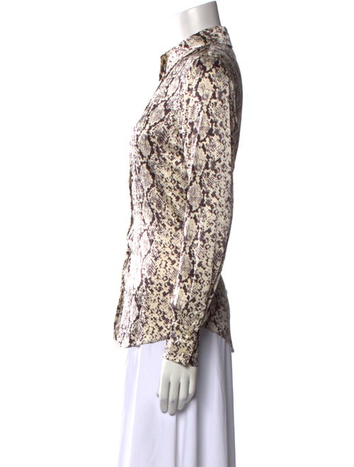 Cinq à Sept Silk Animal Print Button-Up Top