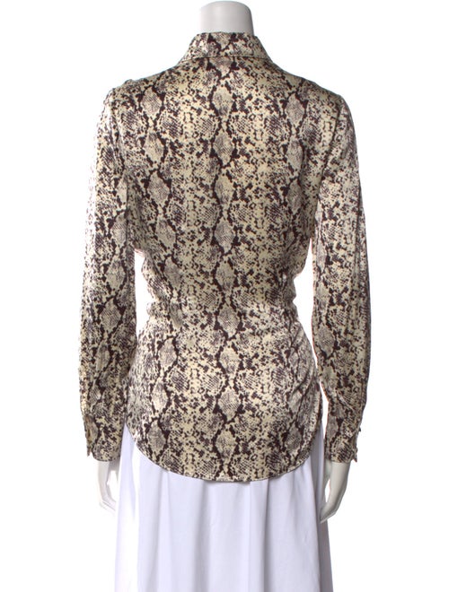 Cinq à Sept Silk Animal Print Button-Up Top