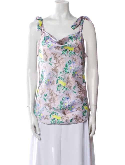 Cinq à Sept Floral Print Cowl Neck Top