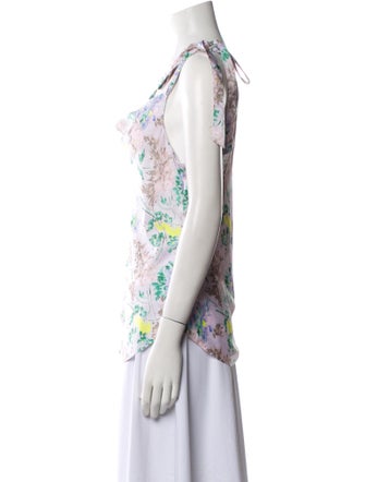 Cinq à Sept Floral Print Cowl Neck Top