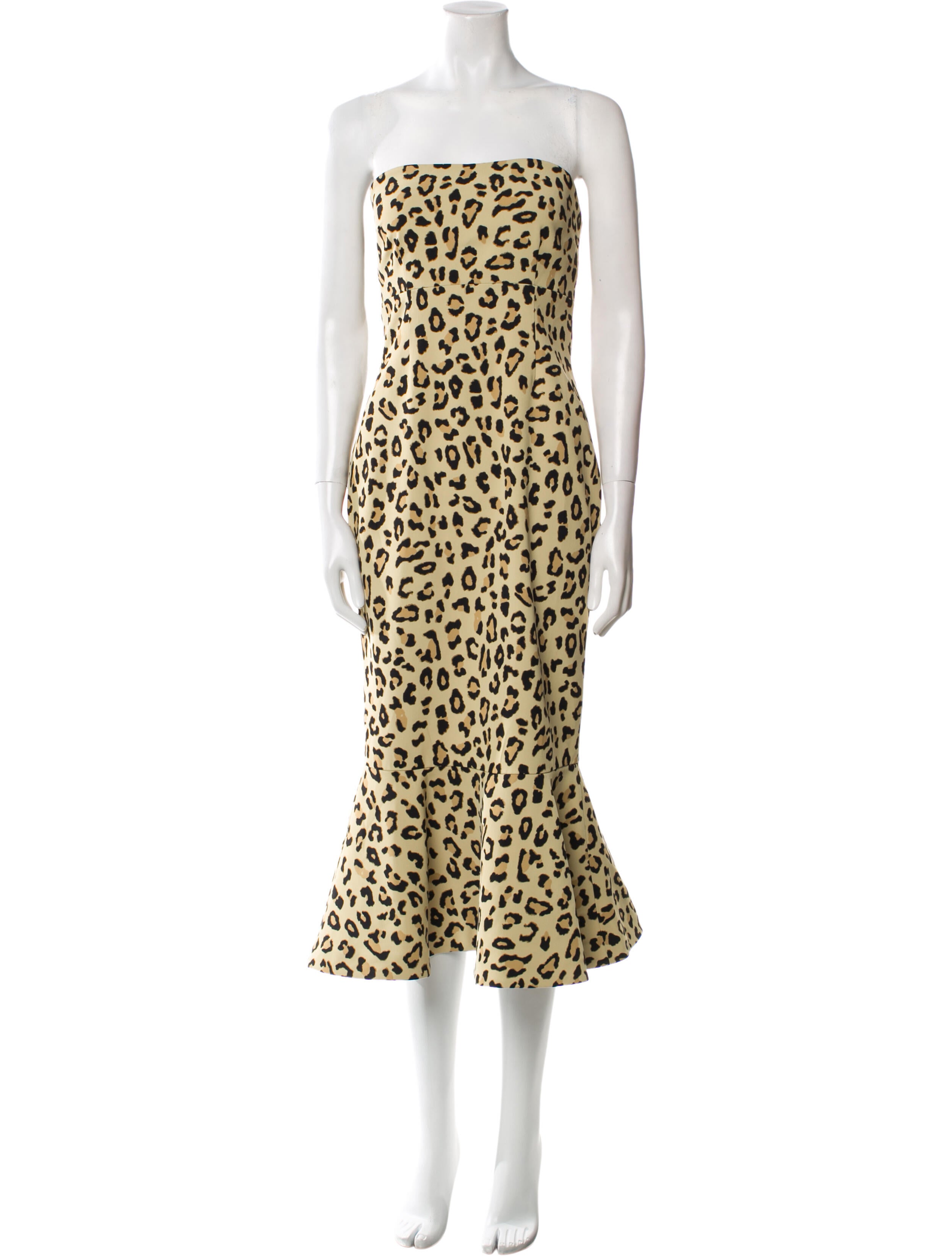Cinq à Sept Animal Print Midi Length Dress