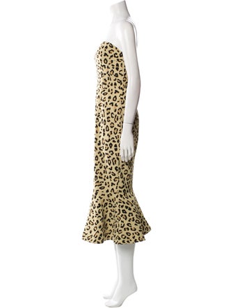 Cinq à Sept Animal Print Midi Length Dress