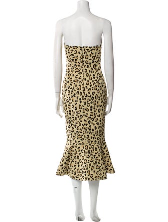 Cinq à Sept Animal Print Midi Length Dress