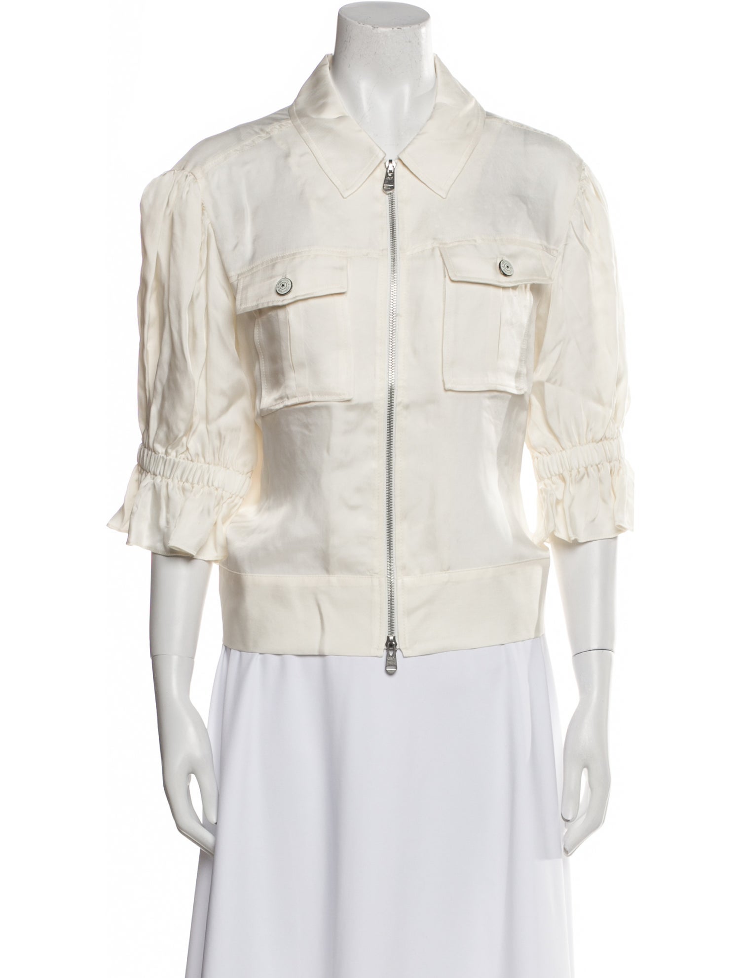 Cinq à Sept Three-Quarter Sleeve Button-Up Top w/ Tags