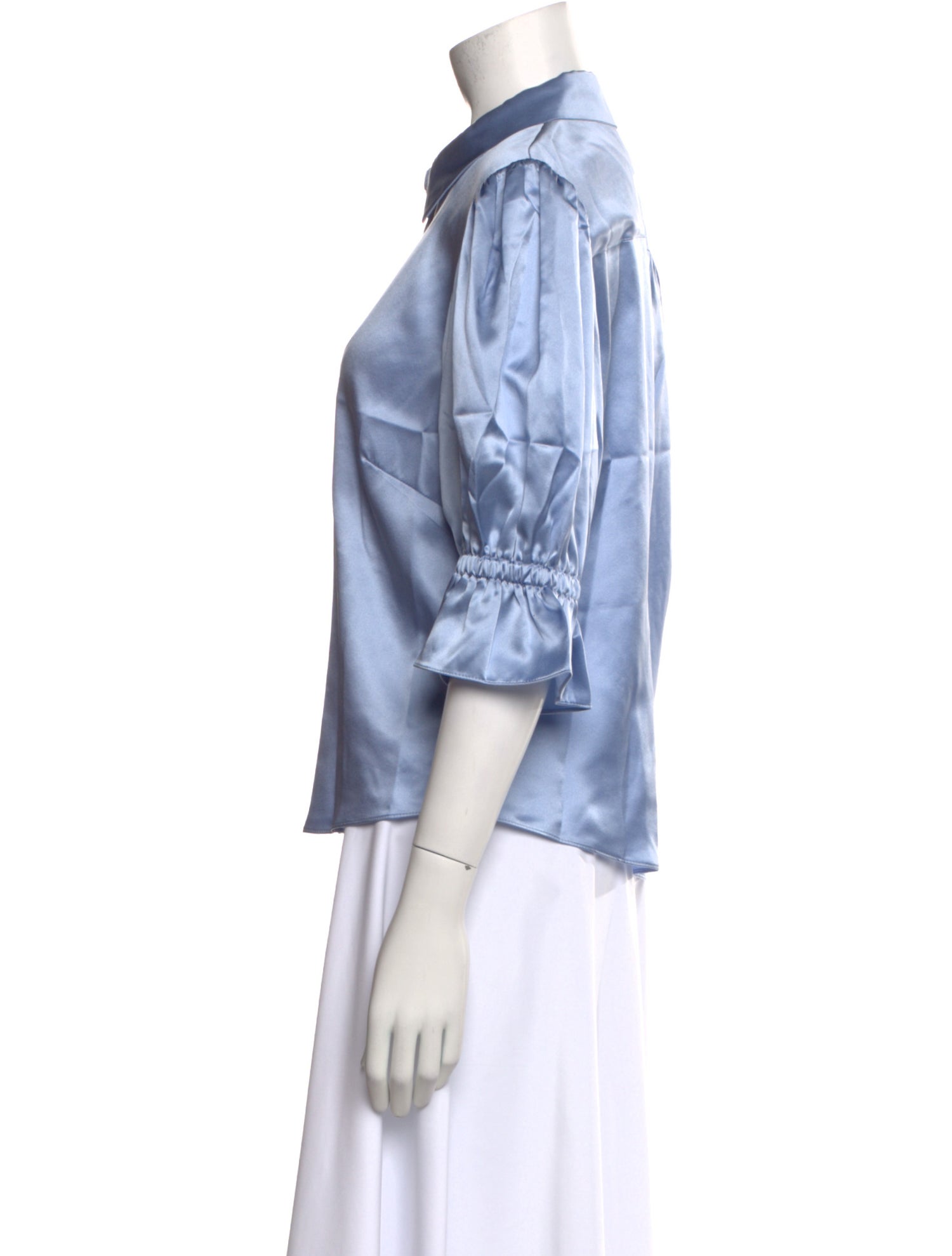 Cinq à Sept Silk Three-Quarter Sleeve Button-Up Top w/ Tags