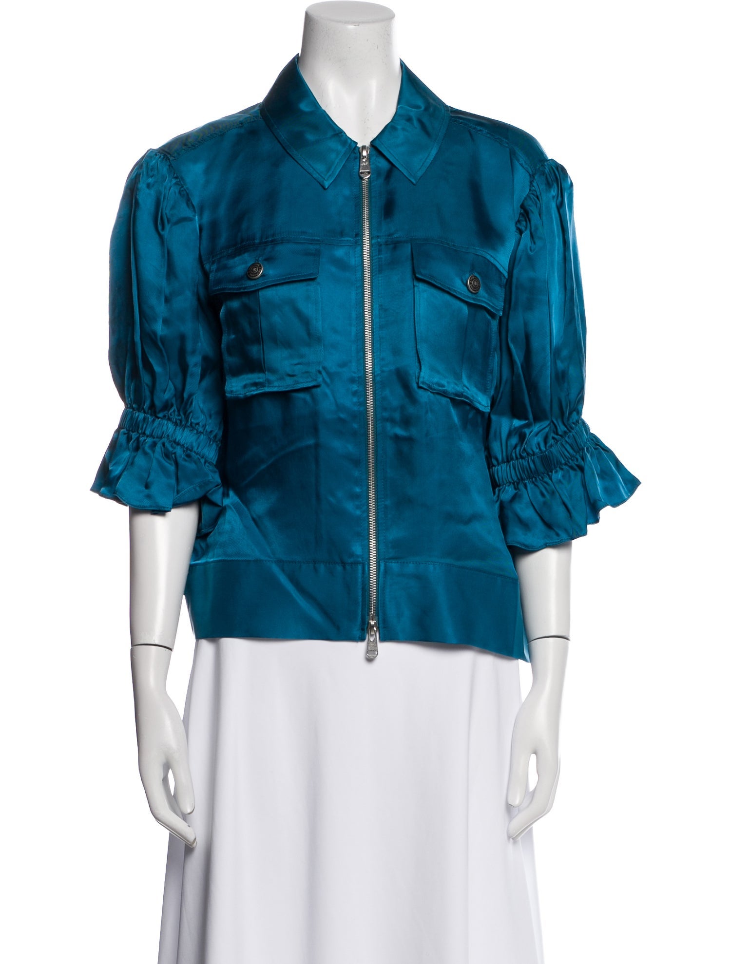 Cinq à Sept Three-Quarter Sleeve Button-Up Top w/ Tags