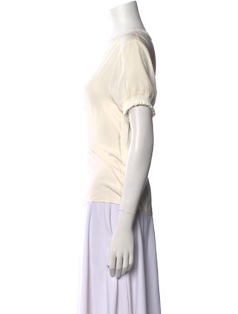 Cinq à Sept Silk Scoop Neck T-Shirt