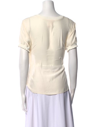 Cinq à Sept Silk Scoop Neck T-Shirt