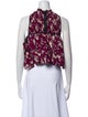Cinq à Sept Silk Floral Print Crop Top