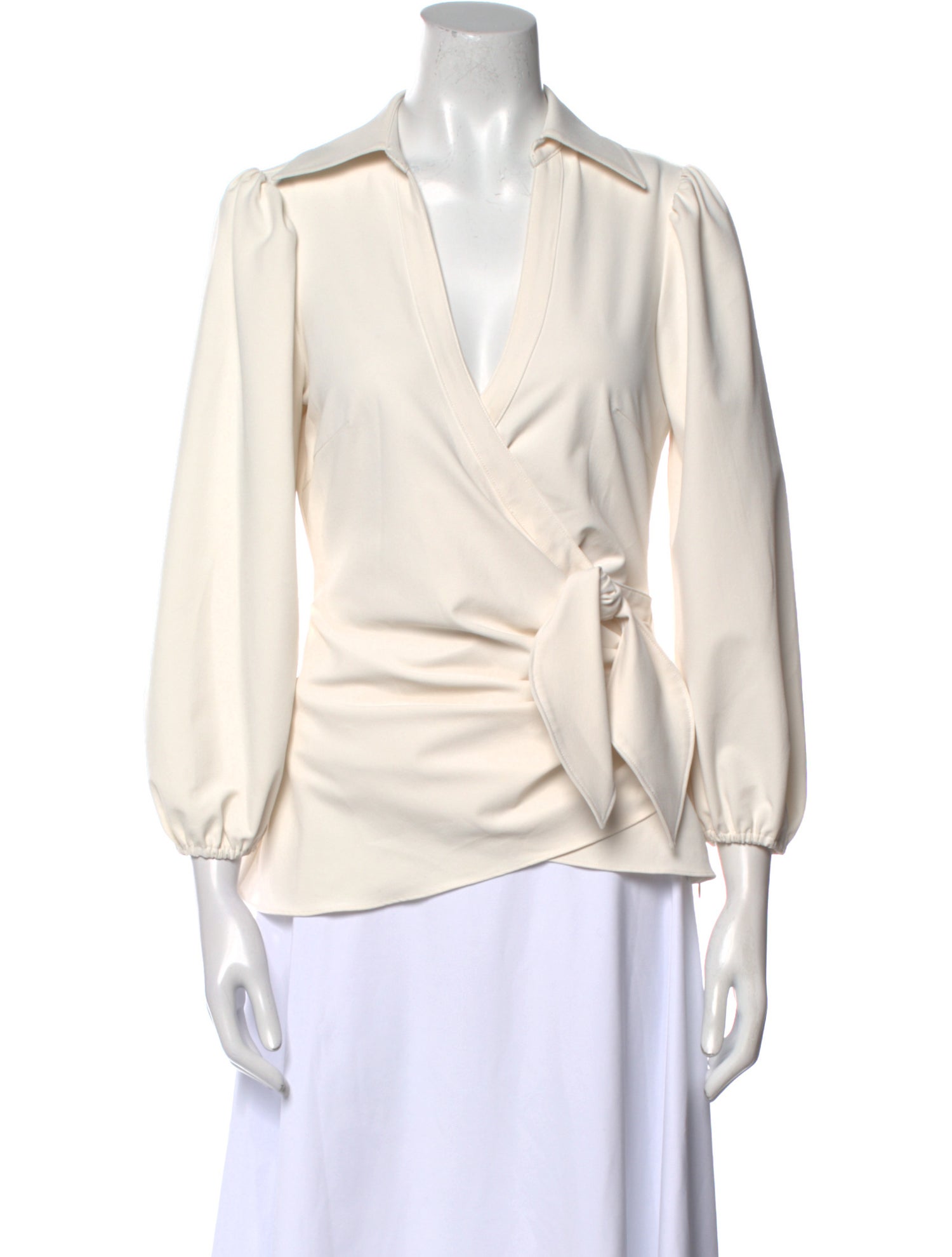 Cinq à Sept V-Neck Three-Quarter Sleeve Blouse