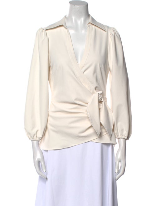 Cinq à Sept V-Neck Three-Quarter Sleeve Blouse