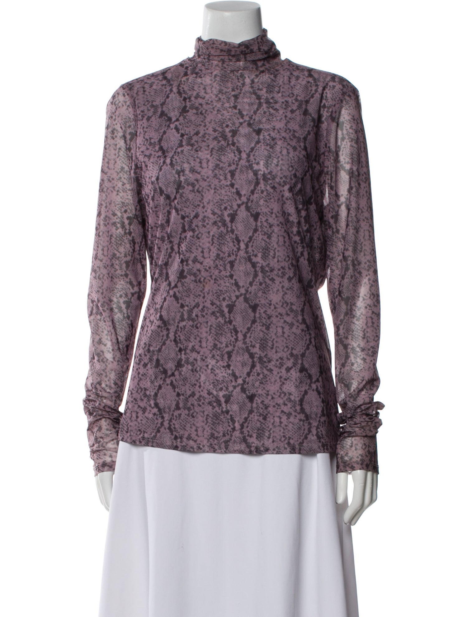 Cinq à Sept Animal Print Mock Neck Sweater