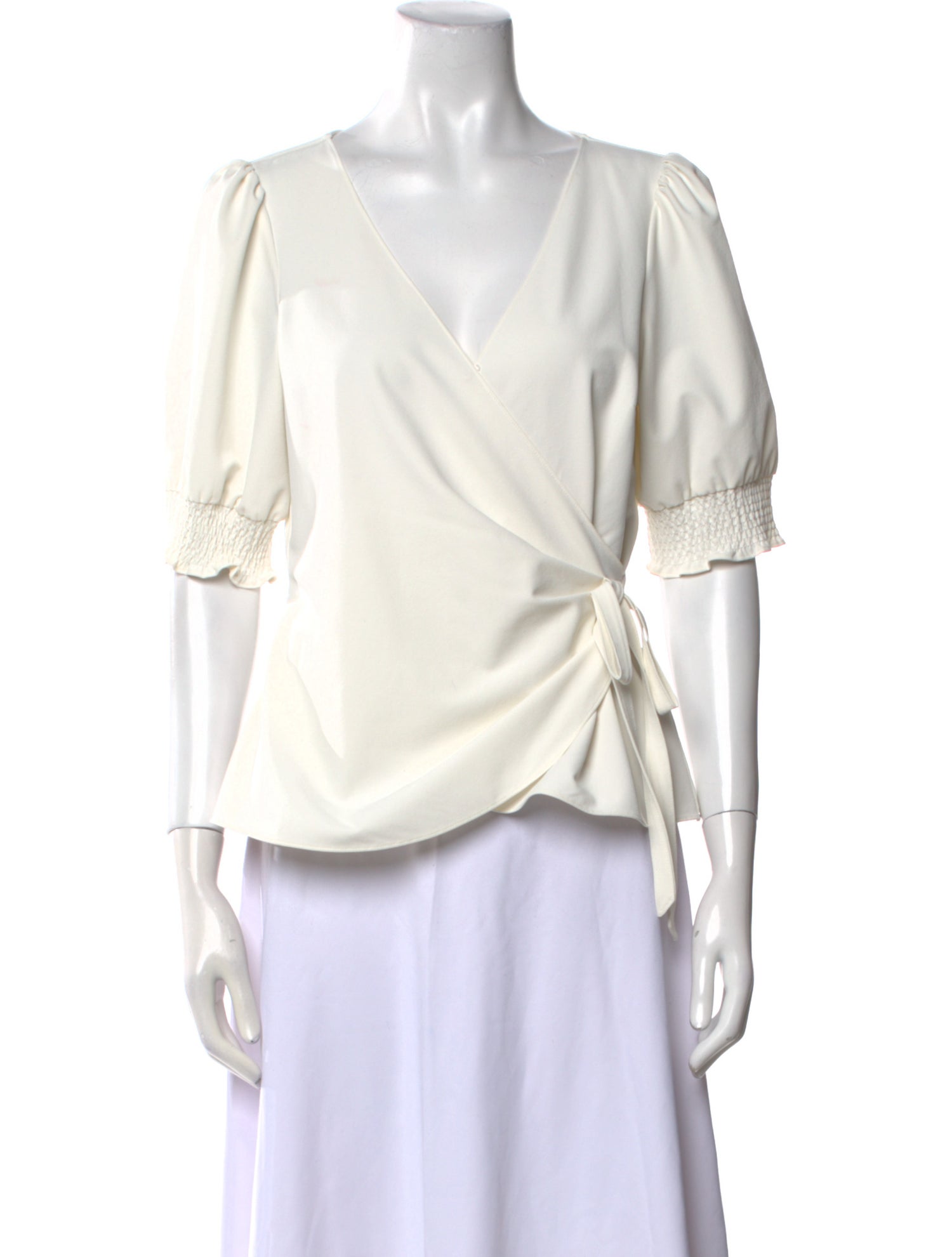 Cinq à Sept V-Neck Three-Quarter Sleeve Blouse