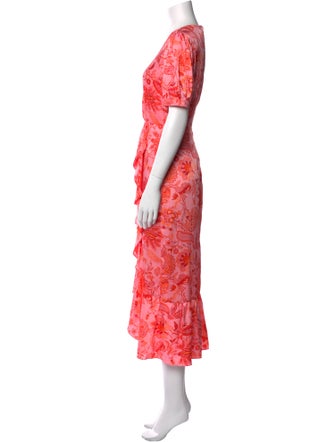 Cinq à Sept Floral Print Long Dress