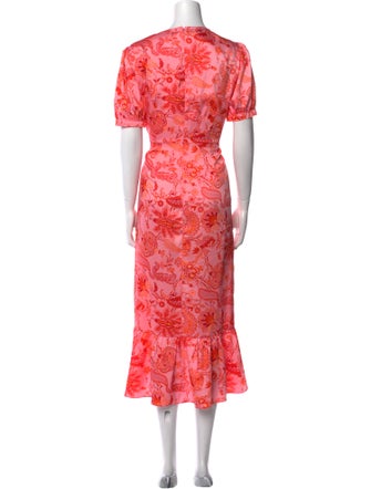 Cinq à Sept Floral Print Long Dress