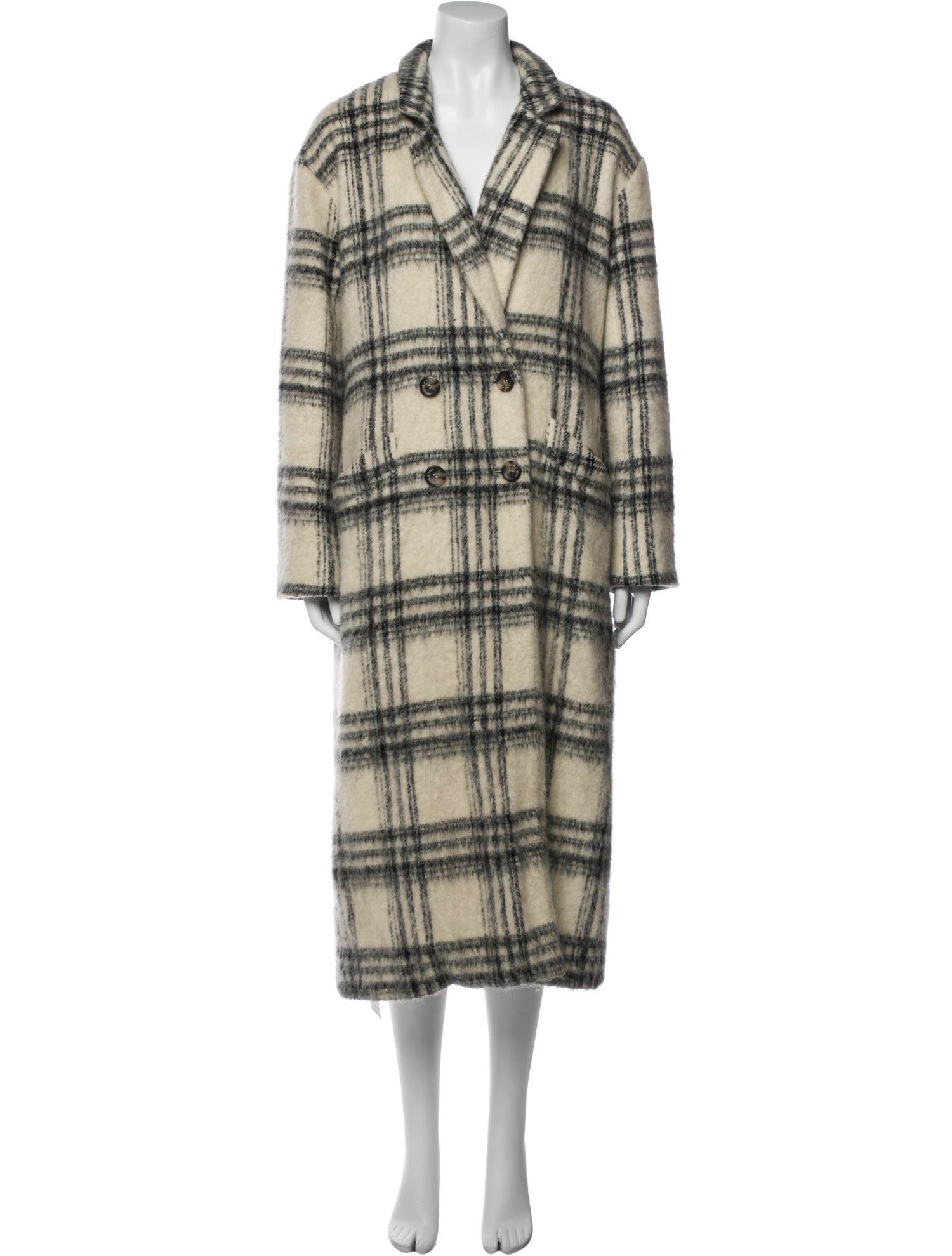 Cinq à Sept Plaid Print Coat
