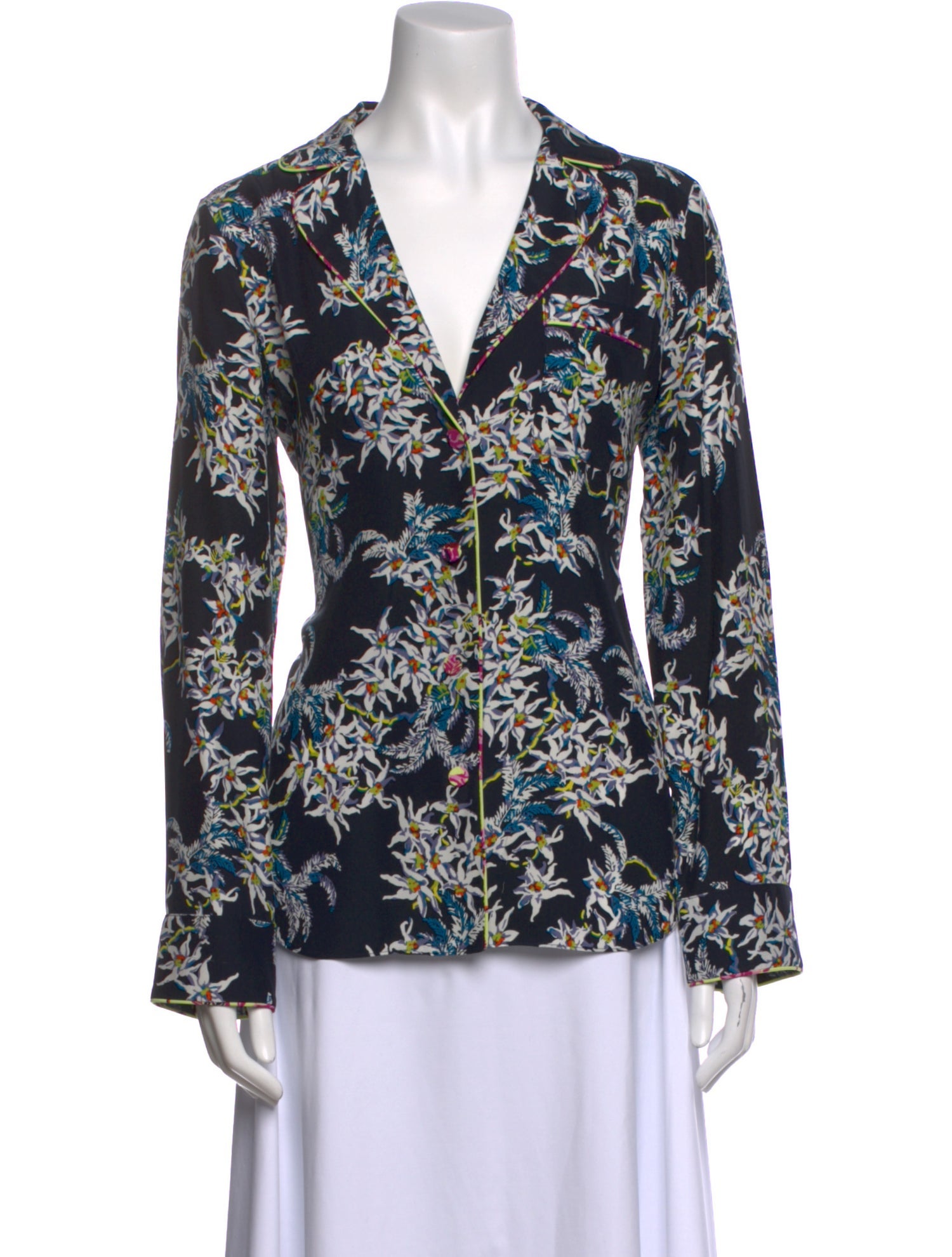 Cinq à Sept Silk Floral Print Blouse