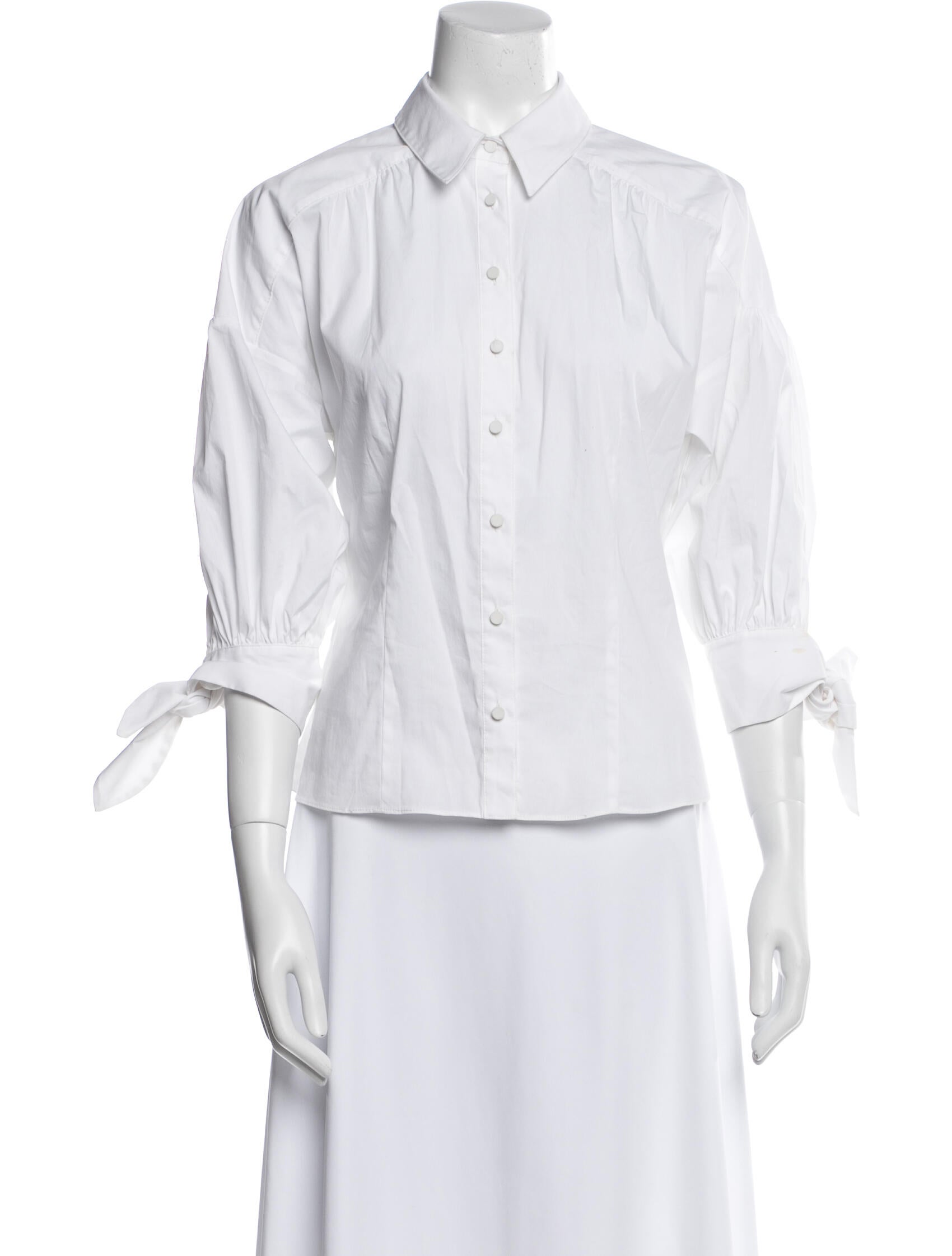 Cinq à Sept Three-Quarter Sleeve Button-Up Top