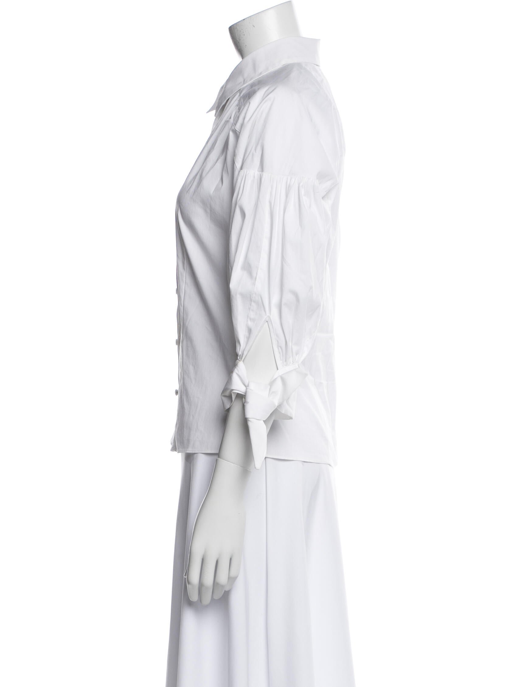 Cinq à Sept Three-Quarter Sleeve Button-Up Top