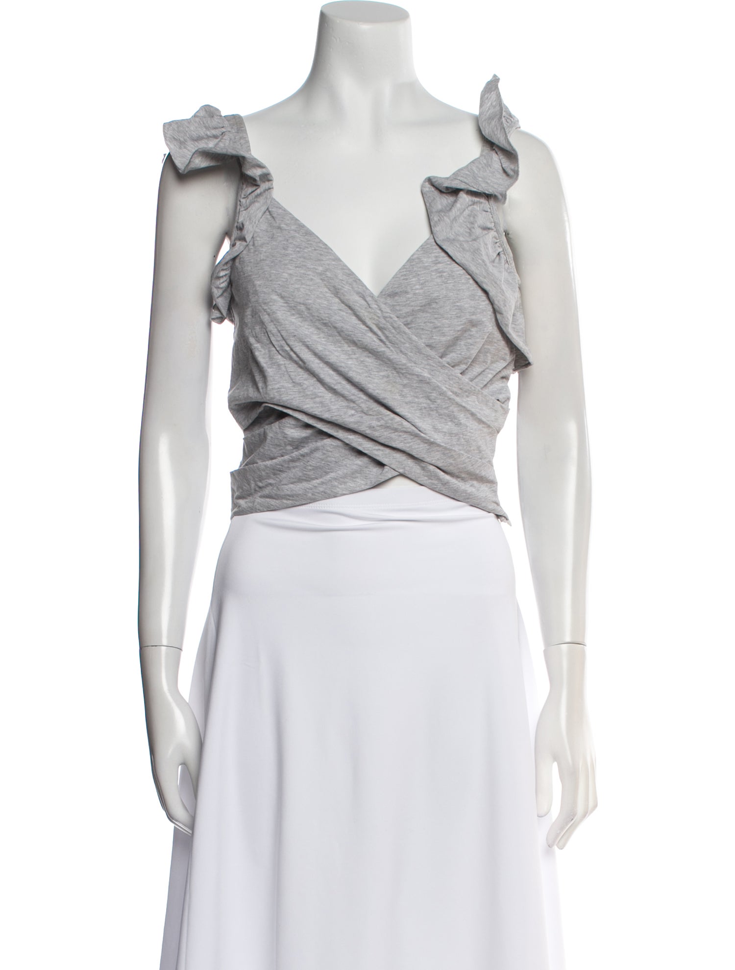 Cinq à Sept One-Shoulder Sleeveless Crop Top