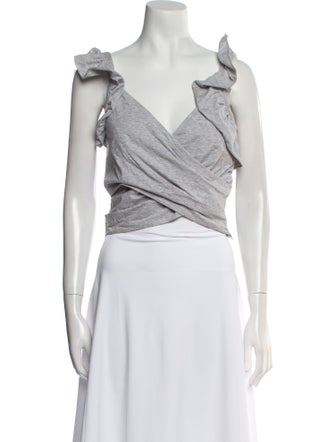 Cinq à Sept One-Shoulder Sleeveless Crop Top