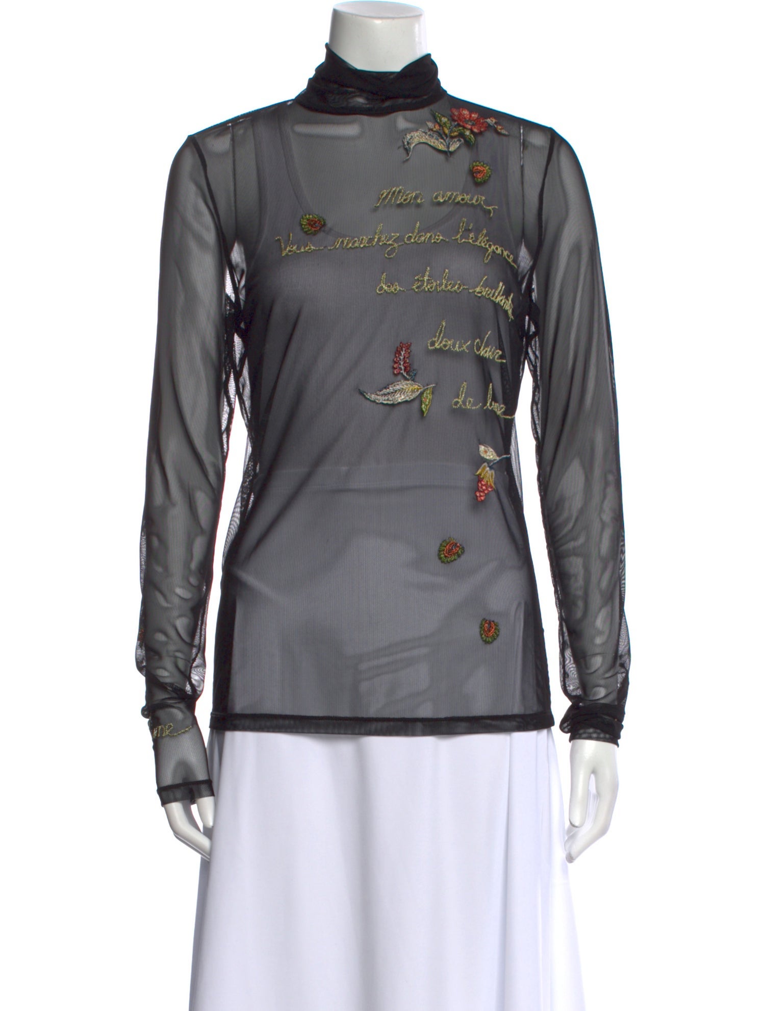 Cinq à Sept Mock Neck Long Sleeve Top