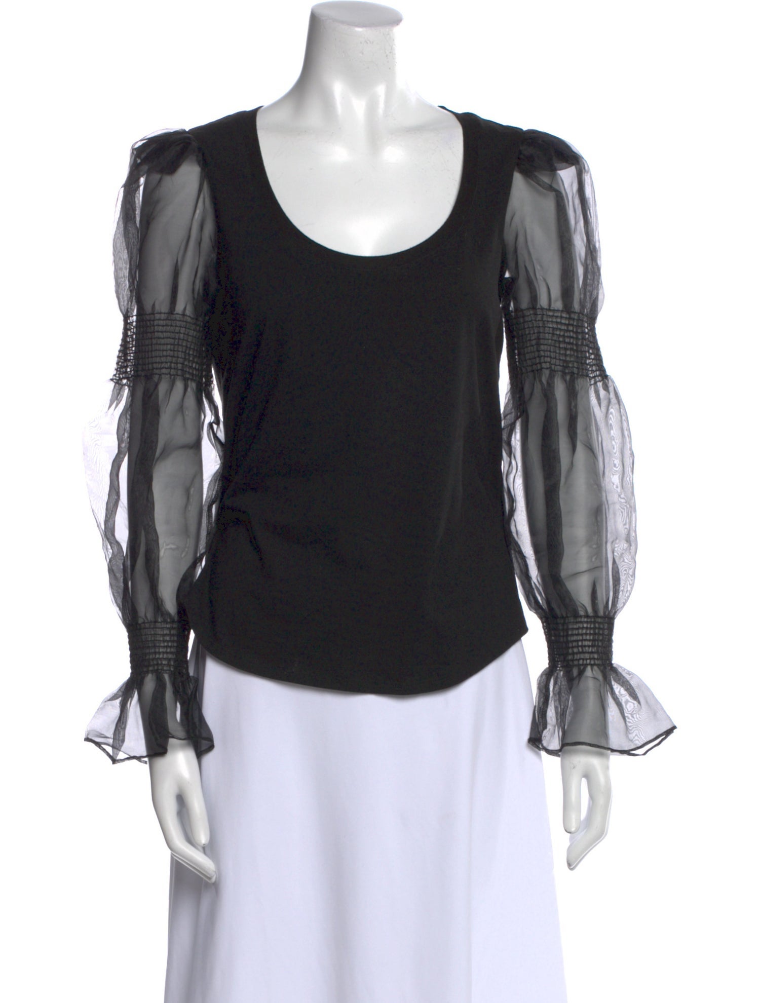 Cinq à Sept Scoop Neck Long Sleeve Blouse