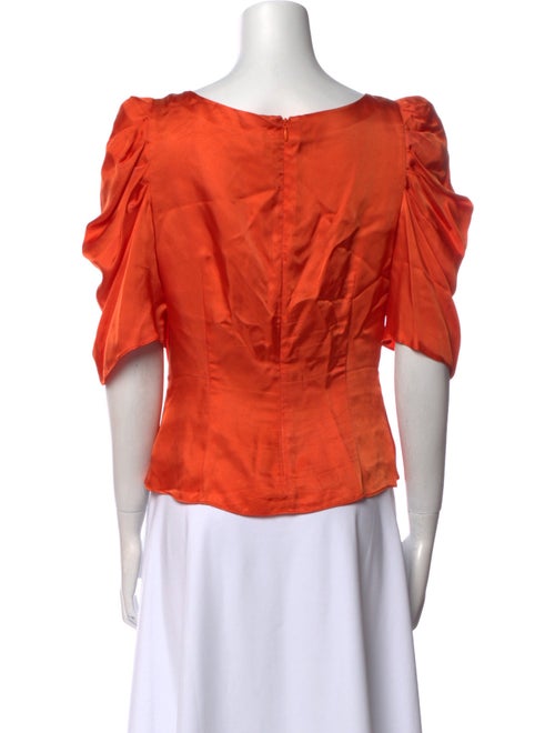 Cinq à Sept V-Neck Short Sleeve Crop Top