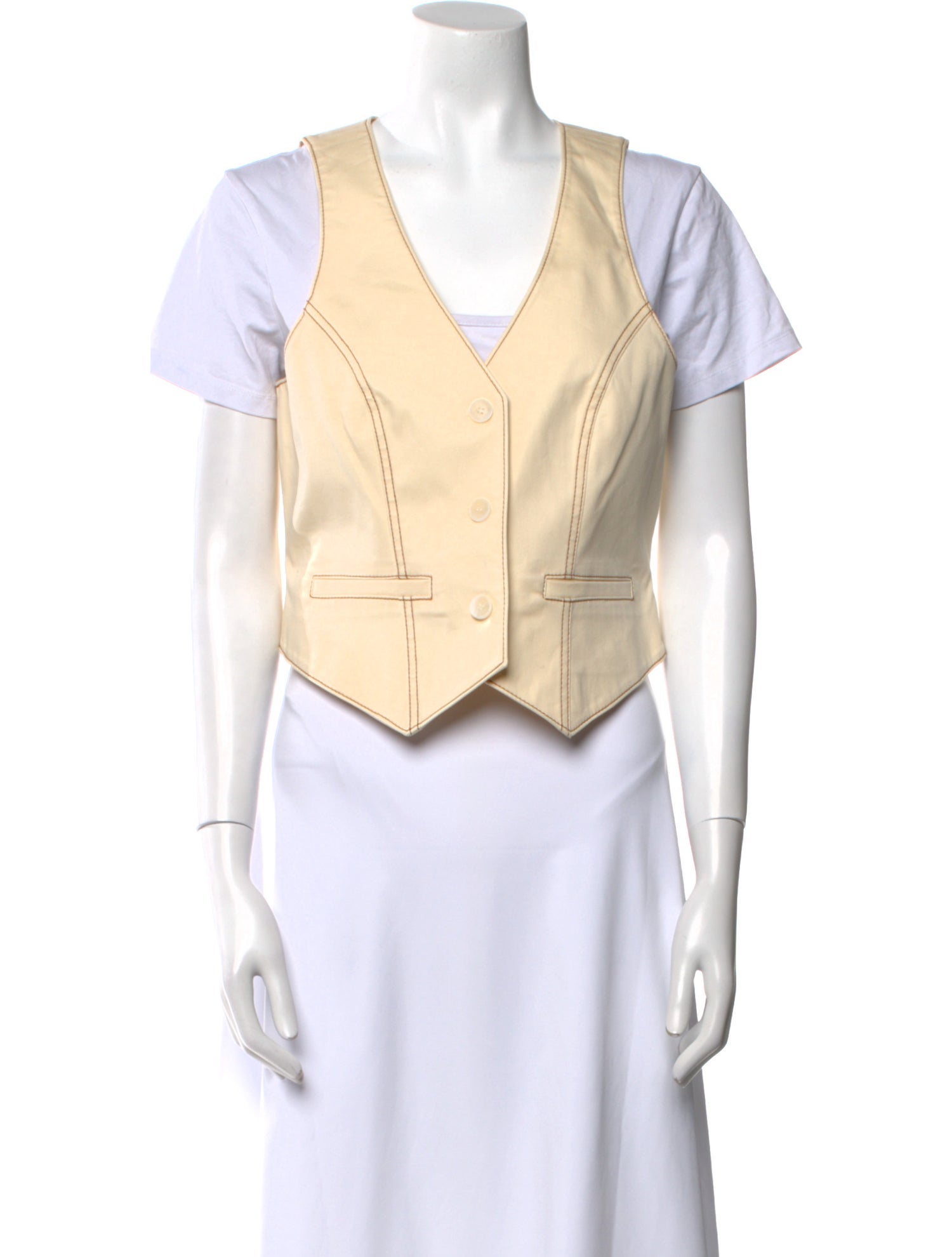 Cinq à Sept V-Neck Short Sleeve Crop Top