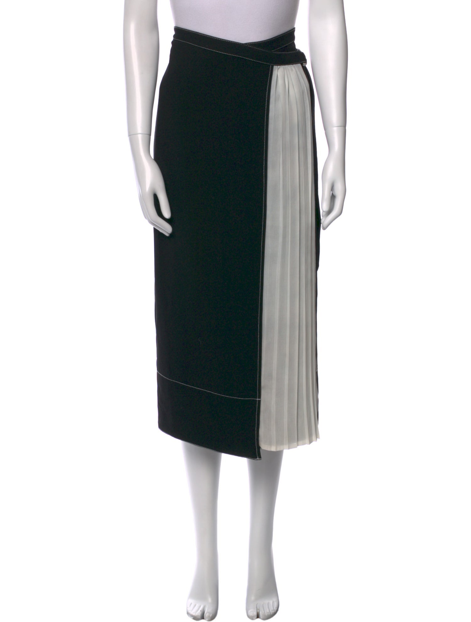 Cinq à Sept Colorblock Pattern Midi Length Skirt