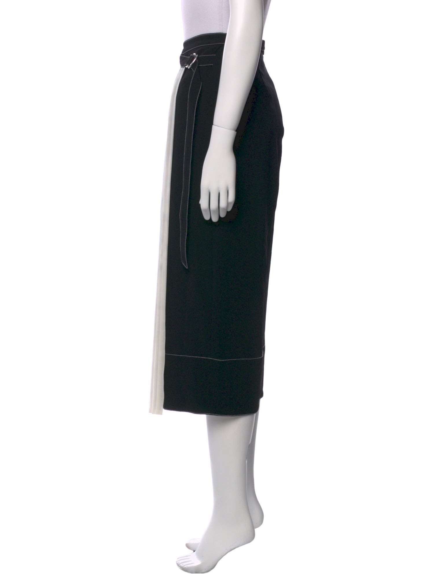 Cinq à Sept Colorblock Pattern Midi Length Skirt